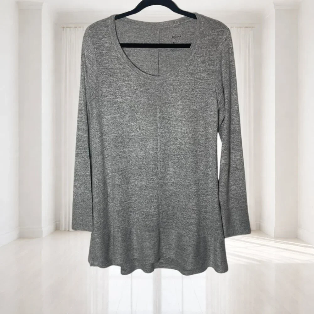 2 for $15 Sonoma Oversized Long Sleeve Tee Glacier Gray Medium Soft Grunge Tee
